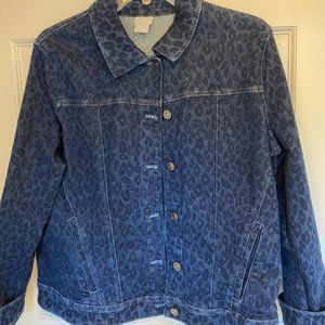 Jean jacket - denim leopard print